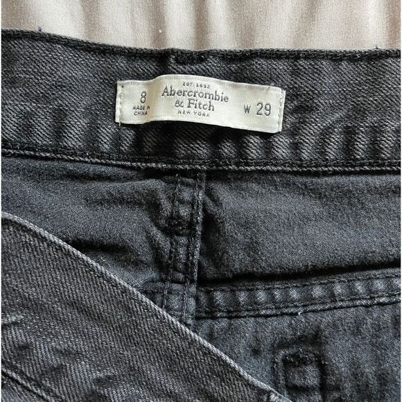 Abercrombie and Fitch Straight Leg Distressed Black Jeans Size 8 Waist 29 - Picture 4 of 5